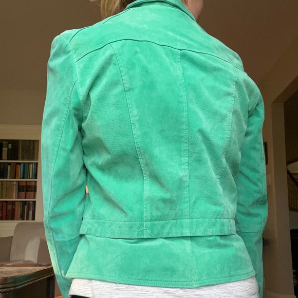 St Patrick’s day green Olsen genuine leather jacket - Picture 4 of 6